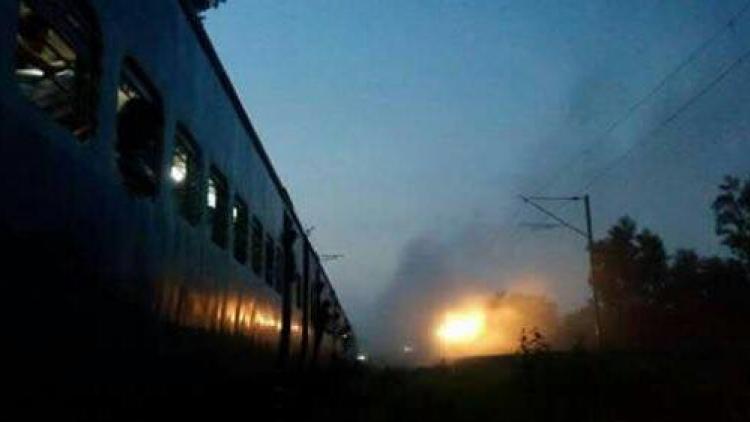 fire in train