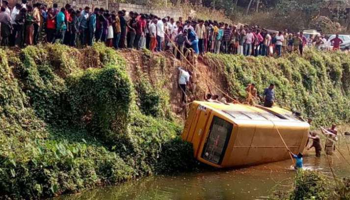 ATTINGAL-SCHOOL BUS-ACCIDENT