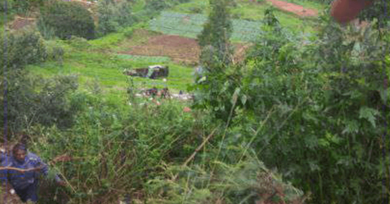 TRANSPORT VEHICLE FALLS OFF CLIFF