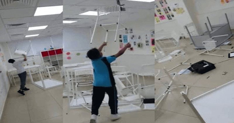 Students destroy UAE school property