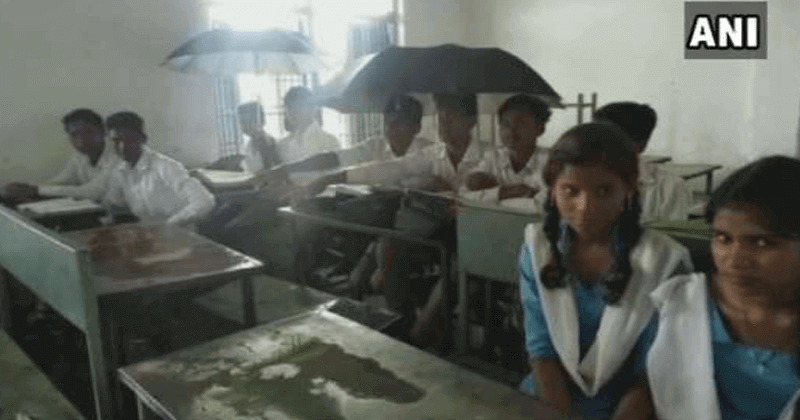 school students write to President to fix leaking roofs of classrooms to save them from rains