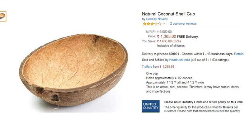 coconut shell prize on online