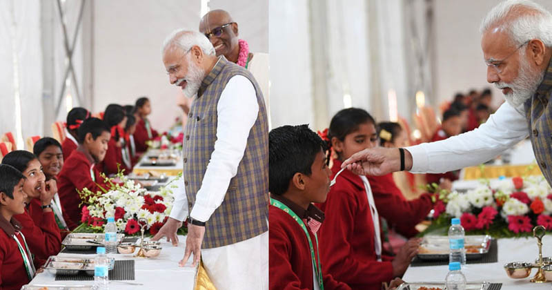 modi meets students