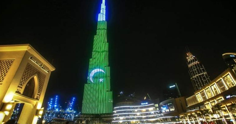 PAK FLAG ON BURJ KHALIFA